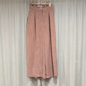 Elegant Wide Leg Checkered Pants